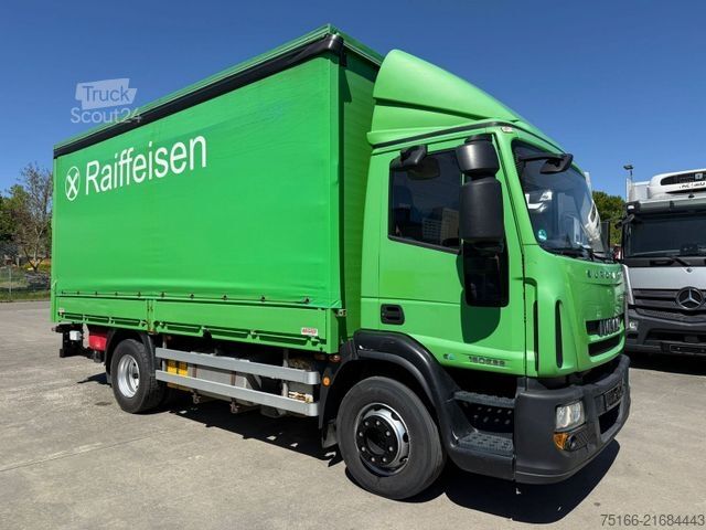 Plattewagen met zeil IVECO EuroCargo 160 E 28 Pritsche 5,40 m LBW 1,5 T*AHK