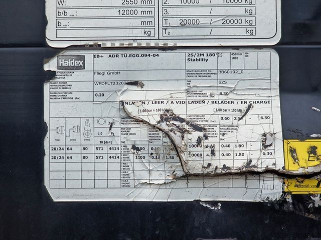 Open semitrailer with tarp FLIEGL SZS320 / Hubdach / EDSCHA / Mega