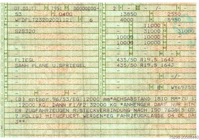 Open semitrailer with tarp FLIEGL SZS320 / Hubdach / EDSCHA / Mega