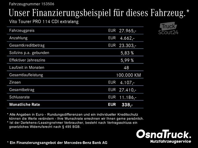 Miniautocarro Mercedes-Benz Vito Tourer PRO 114 CDI extralang Automat,KameraBC