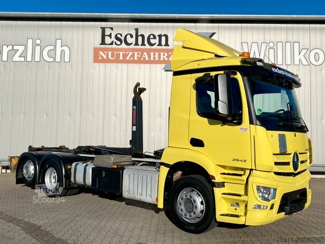 Ruloninė konteinerinė savivartis MERCEDES-BENZ Antos 2543 6x2 | HIAB*Lift/Lenk*Navi*AC*Safety