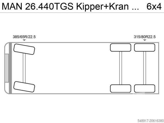Самосвал с краном MAN 26.440TGS Kipper+Kran Meiller/Stahl