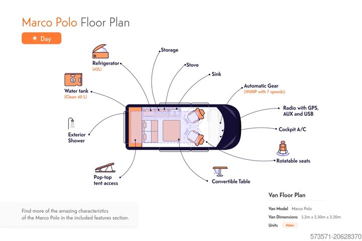 αυτοκινούμενο βαν / τροχόσπιτο Mercedes Marco Polo 250d | Luxury camper 2 sleeping places | Kitchen+pop-up roof