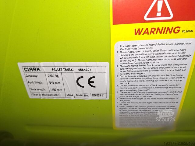 Chariot élévateur Clark CPJ25 - 540X1150 mm *Neu