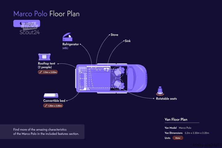 Dodávka obytný automobil / obytný automobil Mercedes Marco Polo 250d | Luxury camper 2 sleeping places | Kitchen + pop-up roo