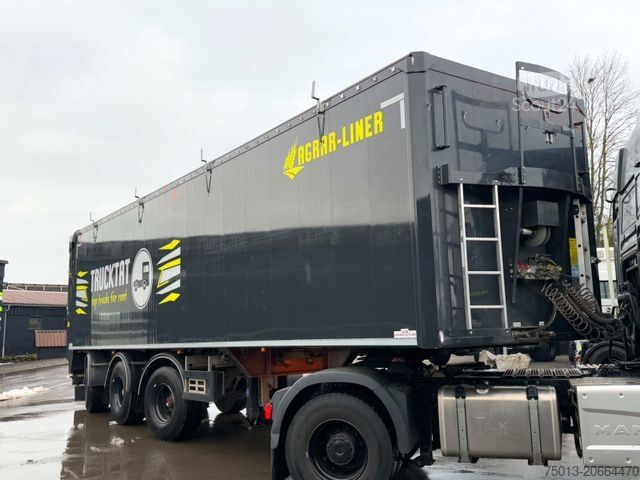 Puspiekabe ar staigājošo grīdu H&W AGRAR 70 cbm, Zwangslenkung, MIETEN?