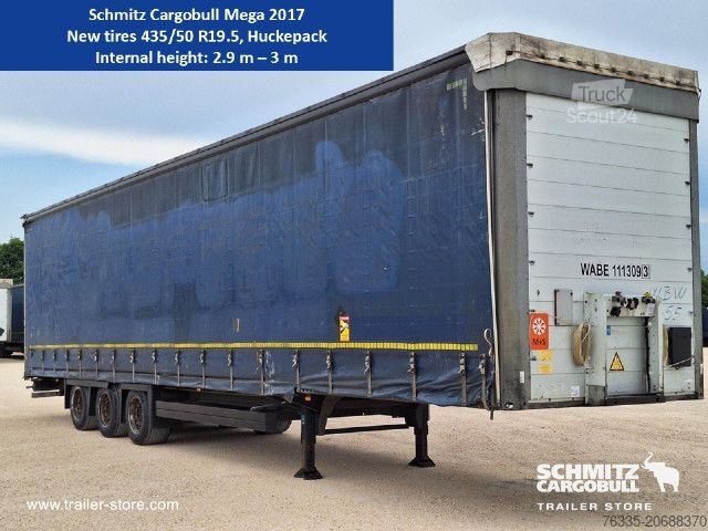 Atvira puspriekabė su tentu Schmitz Cargobull Curtainsider Mega