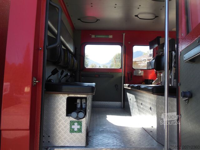 Feuerwehr Löschfahrzeug Mercedes-Benz 1124 AF LF 16 Löschfahrzeug Schlauchhaspel Metz Pumpe Feuerwehr