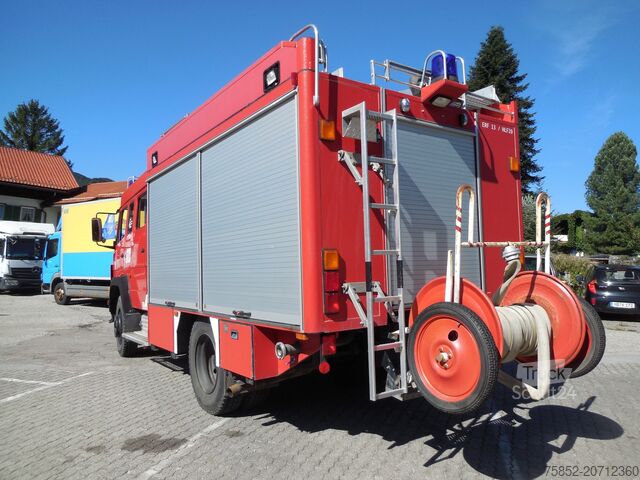 Feuerwehr Löschfahrzeug Mercedes-Benz 1124 AF LF 16 Löschfahrzeug Schlauchhaspel Metz Pumpe Feuerwehr