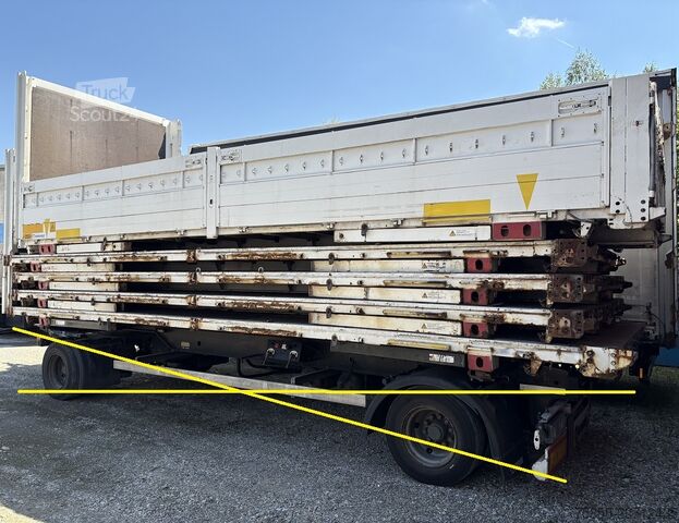 Intercambiável com plataformaIntercambiável com plataforma plana Krone BDF 7,45m Baustoff Bordwand + Türen