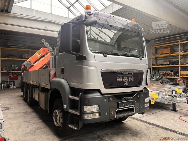 Camión de plataforma MAN Truck & Bus TGA08 TGS 26.440 6 x 4 BL mit Kran PK53002