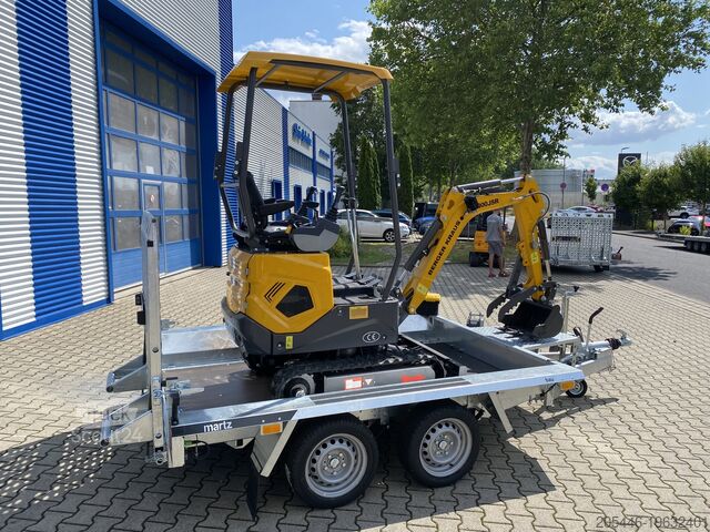 Miniescavatore con caricatore basso + pacchetto accessori Berger Kraus BK1000JSR mit Schwenkarm *HERBSTAKTION*