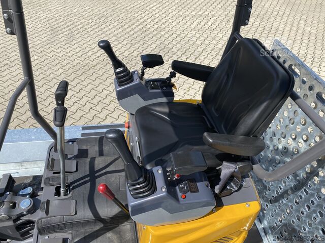 Mini excavator cu încărcător redus + pachet de accesorii Berger Kraus BK1000JSR mit Schwenkarm *HERBSTAKTION*