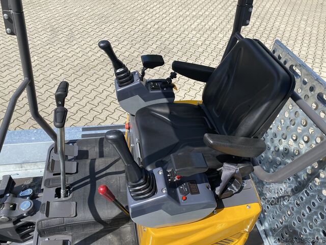 Miniescavatore con caricatore basso + pacchetto accessori Berger Kraus BK1000JSR mit Schwenkarm *HERBSTAKTION*