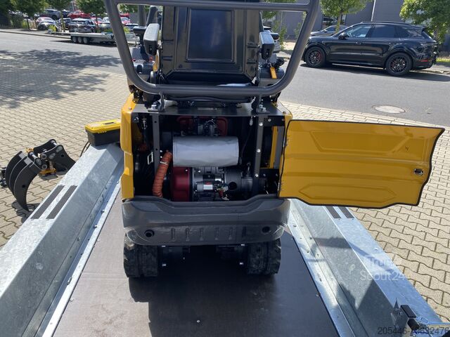 Minigrävare med låglyftande lastare + tillbehörspaket Berger Kraus BK1000JSR mit Schwenkarm *HERBSTAKTION*
