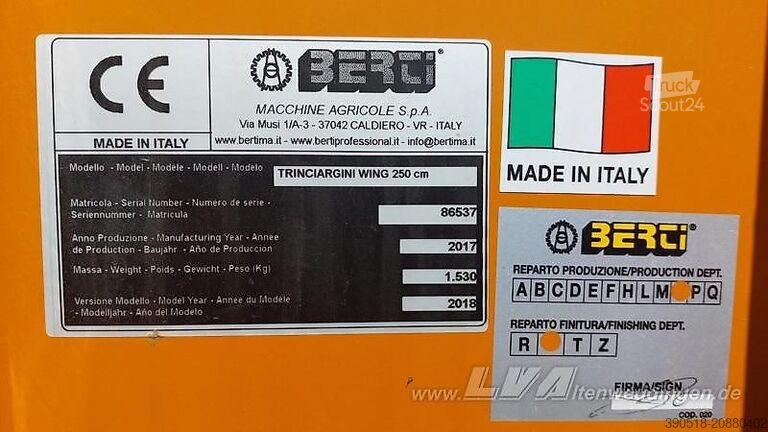 Trituradora Berti TRINCIARGINI WING 250