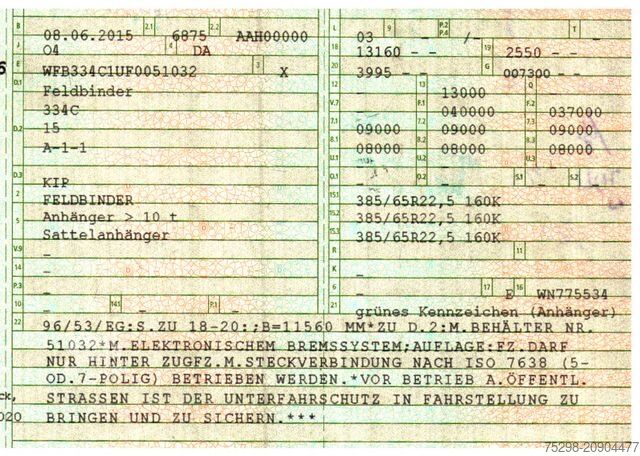 Szállító siló félpótkocsi FELDBINDER KIP 60.3 / ADR AT / 60.000 l