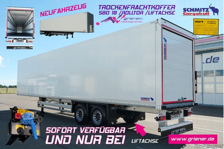 Semirremolque caja SCHMITZ CARGOBULL SBO 18 / ROLLTOR / ZURRLEISTE / LIFTACHSE  NEU !
