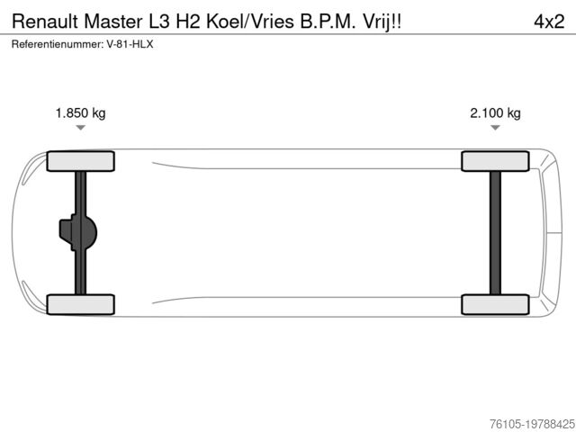 Рефрижераторний критий вагон Renault Master L3 H2 Koel/Vries B.P.M. Vrij!!