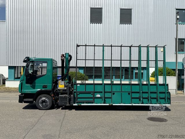 Специално модифициран транспортер за транспорт на стъкло Iveco Eurocargo 75-21 HEGLA-Glastransport Kran