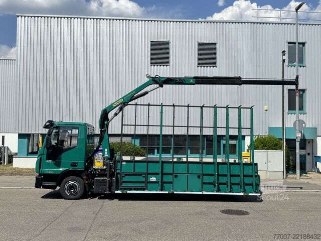 Специално модифициран транспортер за транспорт на стъкло Iveco Eurocargo 75-21 HEGLA-Glastransport Kran