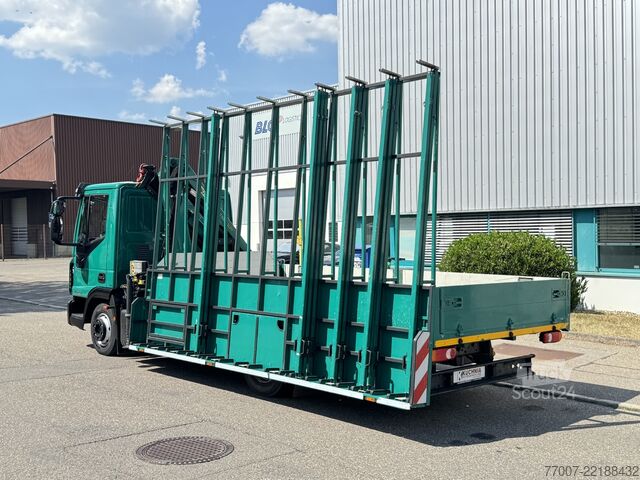 Специално модифициран транспортер за транспорт на стъкло Iveco Eurocargo 75-21 HEGLA-Glastransport Kran