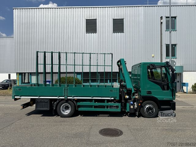 Специално модифициран транспортер за транспорт на стъкло Iveco Eurocargo 75-21 HEGLA-Glastransport Kran