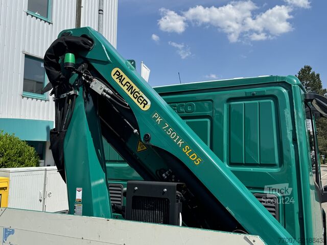 Специално модифициран транспортер за транспорт на стъкло Iveco Eurocargo 75-21 HEGLA-Glastransport Kran