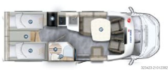 Camping-car semi-intégré EURAMOBIL Profila RS 695 EB Mondial Prestige Solar TV/SAT