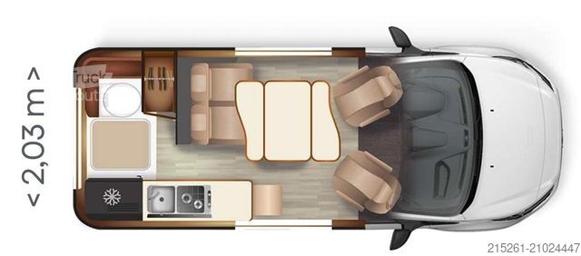Husvagn/husbil DREAMER Cap Land 2 Van Ford Custom Aufstelldach Sitzbank