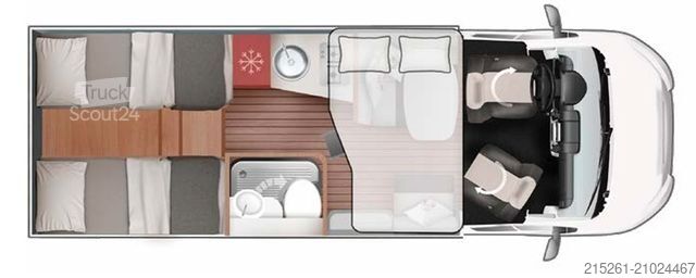 Half-integraal camper ROLLER TEAM Kronos 285TL, Einzelbetten Hubbett MR 25/26