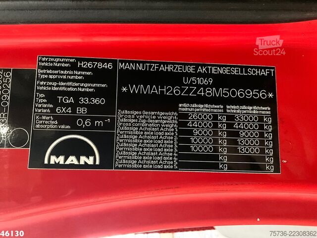 Zuigvoertuig Man TGA 33.350 6x4 Wicom Combi