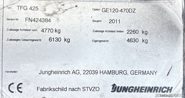 šakinis krautuvas Jungheinrich TFG425
