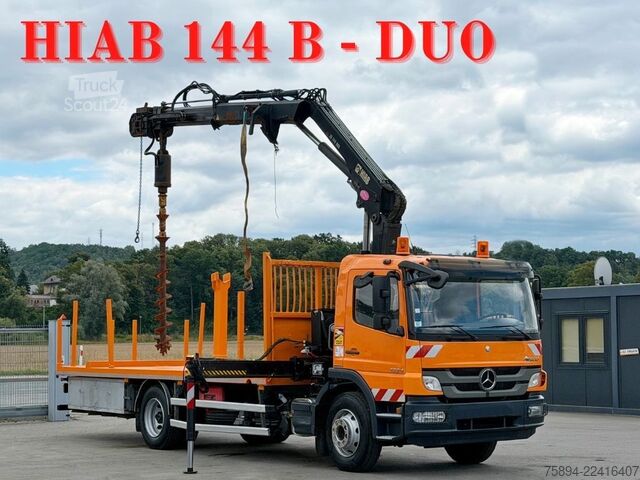 Кран-манипулятор на шасси грузовика MERCEDES-BENZ ATEGO 1324 * HIAB 144 B - DUO + Bohrgerät * TOP