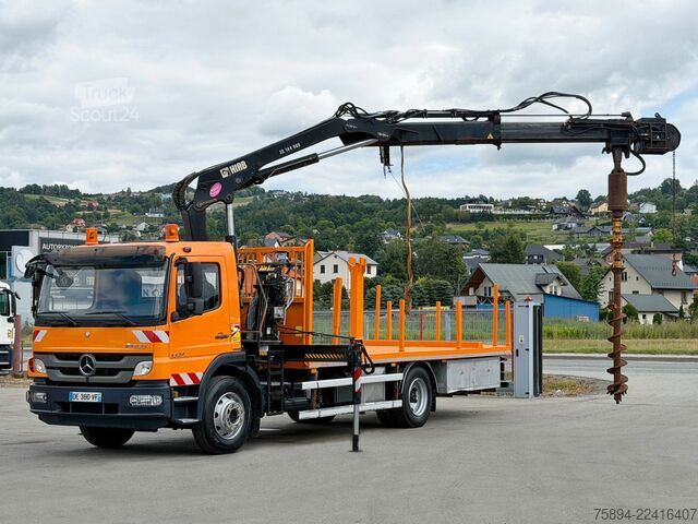 Кран-манипулятор на шасси грузовика MERCEDES-BENZ ATEGO 1324 * HIAB 144 B - DUO + Bohrgerät * TOP