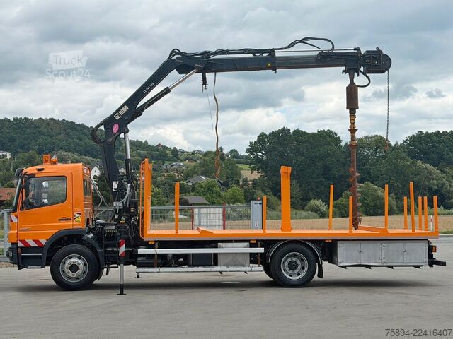 Кран-манипулятор на шасси грузовика MERCEDES-BENZ ATEGO 1324 * HIAB 144 B - DUO + Bohrgerät * TOP