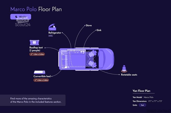 Asuntovaunu/karavaani Mercedes Marco Polo 2022 | Cambio automatico | Tetto a soffietto
