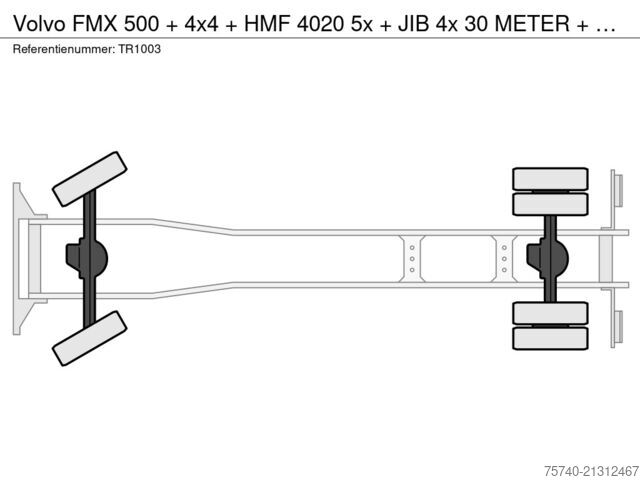 Kranbil Volvo FMX 500 + 4x4 + HMF 4020 5x + JIB 4x 30 METER +...