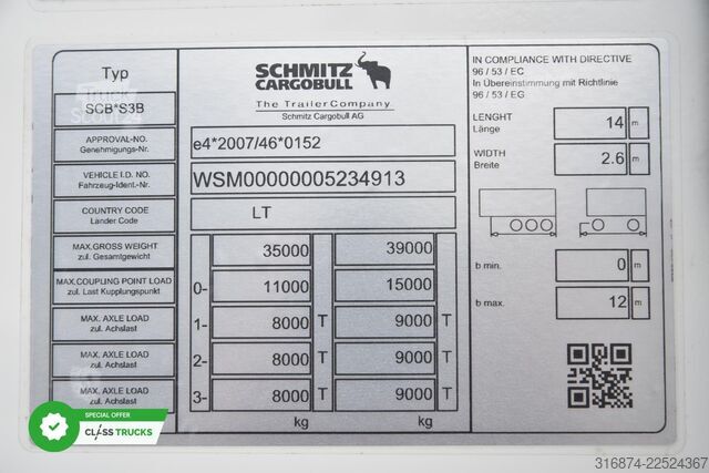 Kylmäkuljetuspuoliperävaunu SCHMITZ CARGOBULL SKO FP 60 ThermoKing SLXi 300