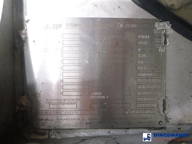 Nádrž Burg Chemical tank inox L4BH 32.5 m3 / 3 comp