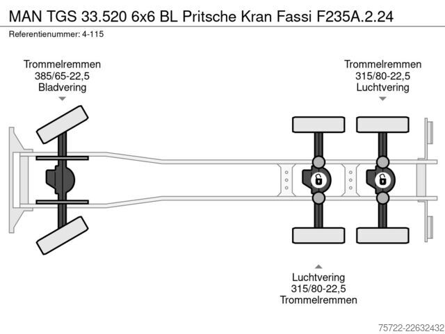 Platforma de încărcare MAN TGS 33.520 6x6 BL Pritsche Kran Fassi F235A.2.24