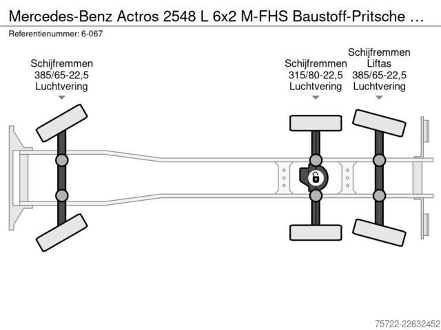 Læsseplatform Mercedes-Benz Actros 2548 L 6x2 M-FHS Baustoff-Pritsche FASSI...