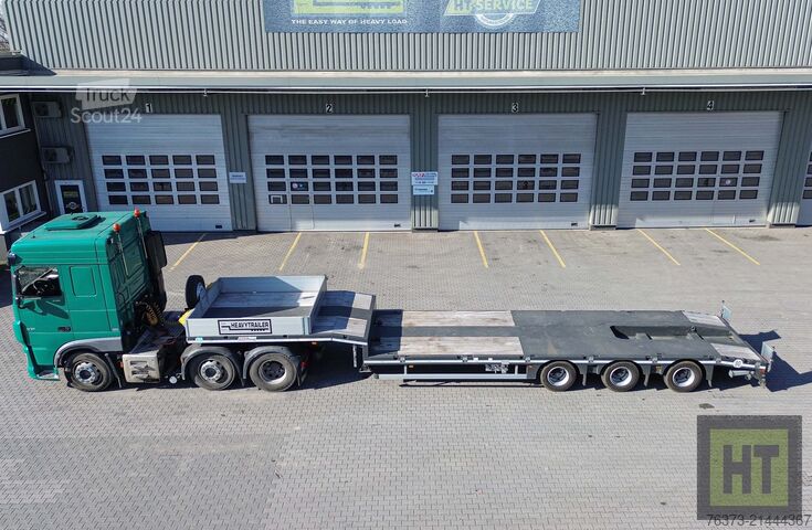 Polpriklopnik z nizko nakladalno ploščadjo Faymonville 3-Achs-Semi-Baggerstielmulde-nachlaufge.