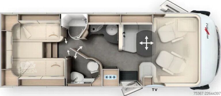 Entegre karavan MALIBU I 490 LE 4.2t Messeangebot CSD 2026