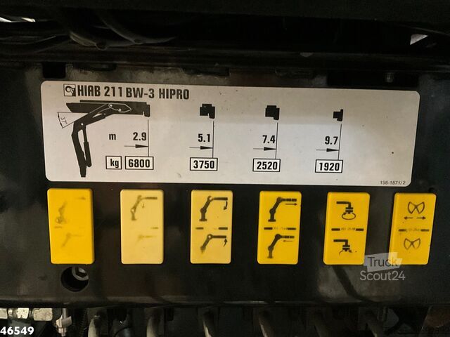 Vuilniswagen DAF FAN CF 290 Hiab 21 Tonmeter laadkraan Just 178...