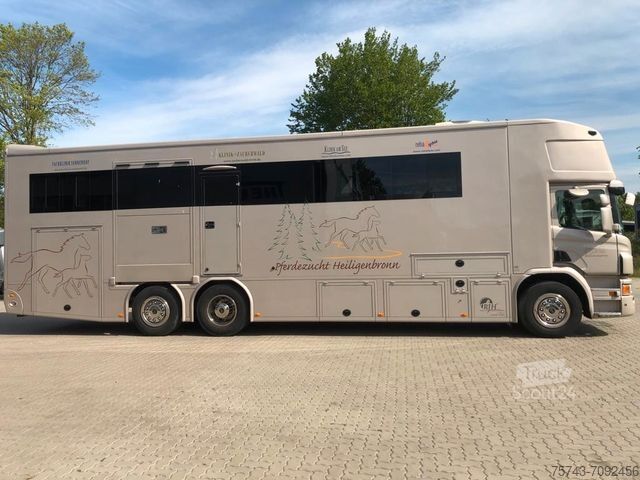 Galvijų sunkvežimis SCANIA P 450 RJH  Pferde POP-OUT