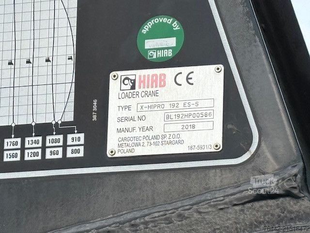 Grue montée sur camion MERCEDES-BENZ AROCS 3240L-8X4-TRIDEM-HIAB X-192E5 KRAN/FUNK/E6