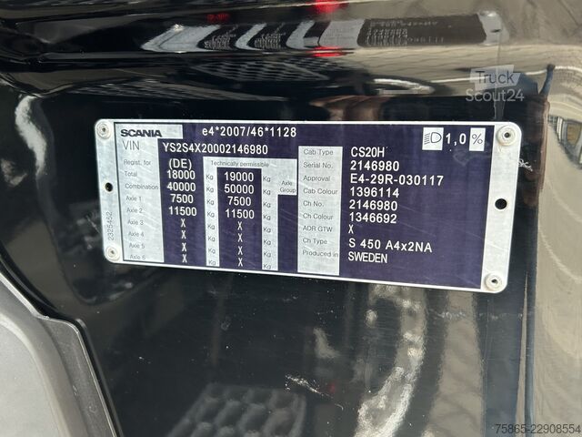 Standard-SZM Scania S450 Highline / Retarder / 802 dkm / Tacho V2 /...