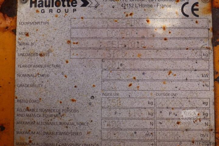 Ascensor cu foarfecă Haulotte Compact 14 Electric, 14m Working Height, 350kg Cap