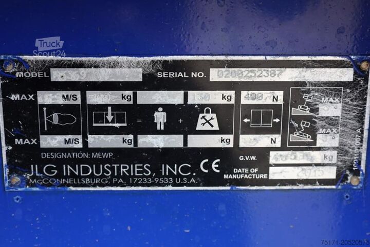 Pont élévateur à ciseaux JLG M3369 Hybrid, 12m Working Height, 450kg Capacity,